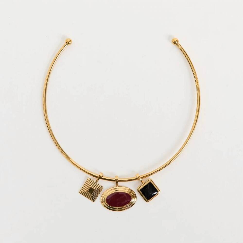 NEW HEAVEN MAYHEM women's solene choker charm bundle set in gold